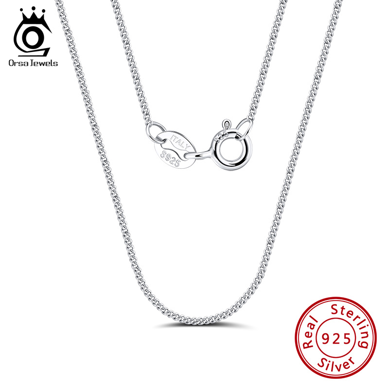 925 Sterling Silver Chain Necklace Men - ORSA JEWELS Italian 925 Sterling Silver