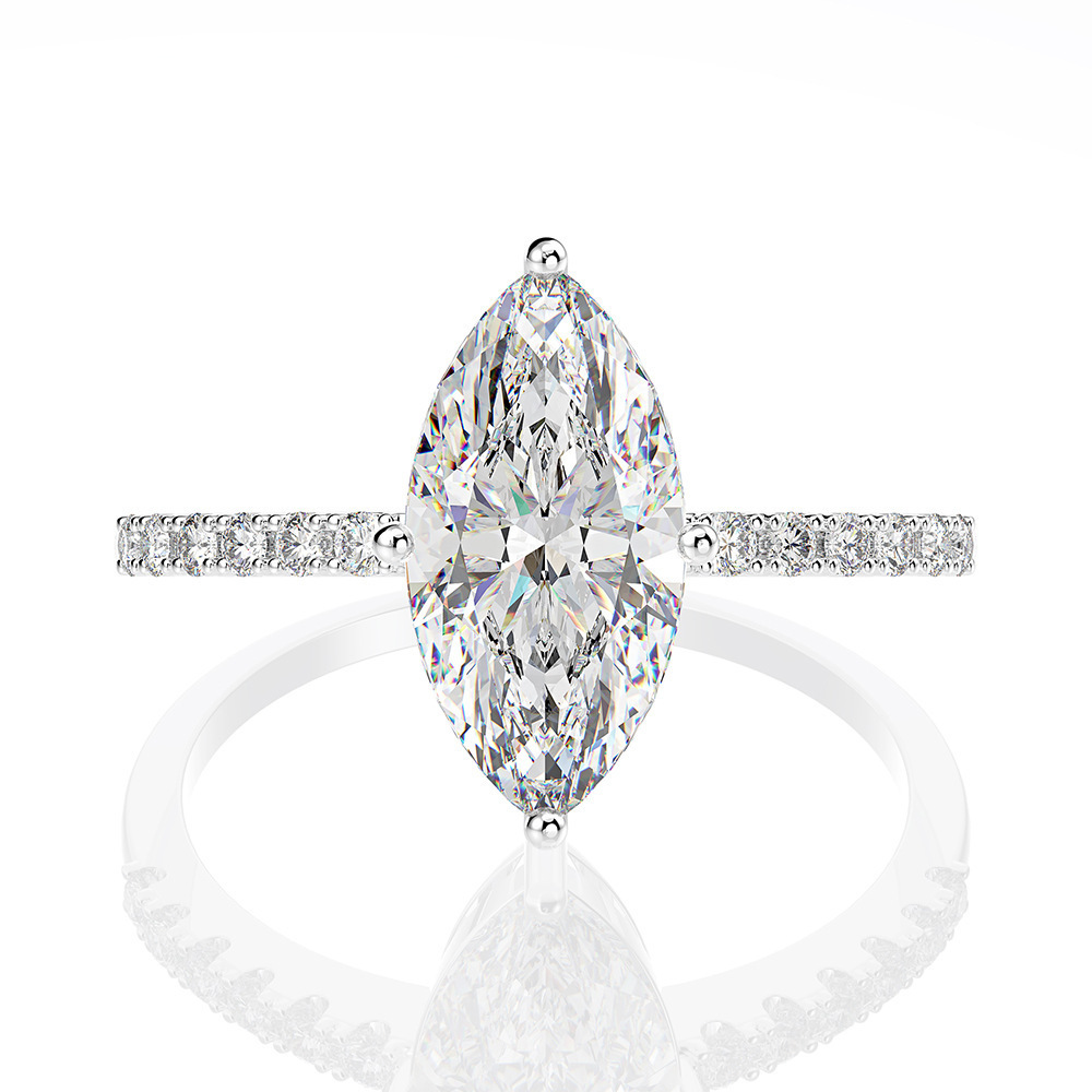 Moissanite Engagement Ring 1 Carat - Luxury Real 1 Carat D Color