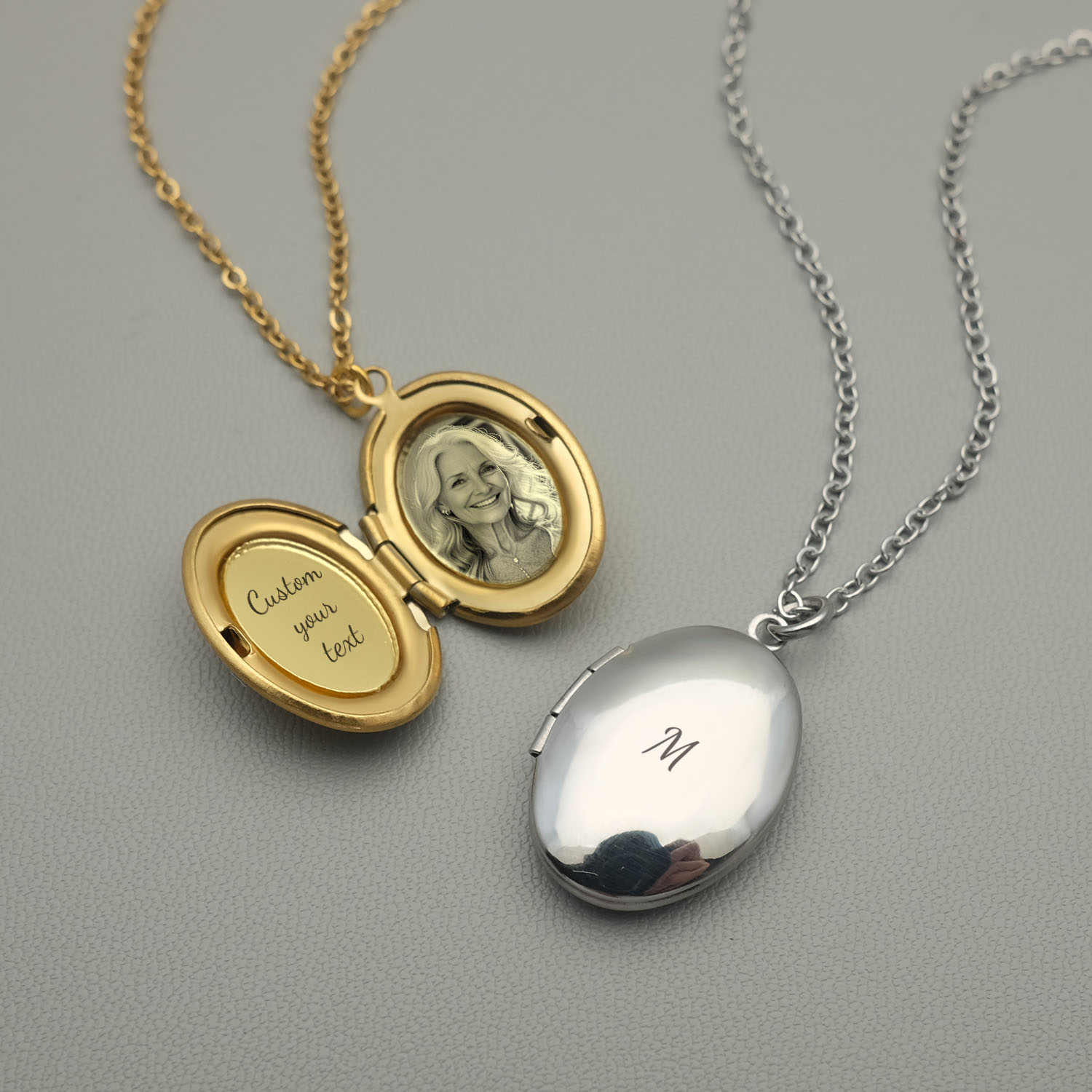Personalized Locket Necklace C - Custom Name Necklace Stainless Steel 评论和价格
