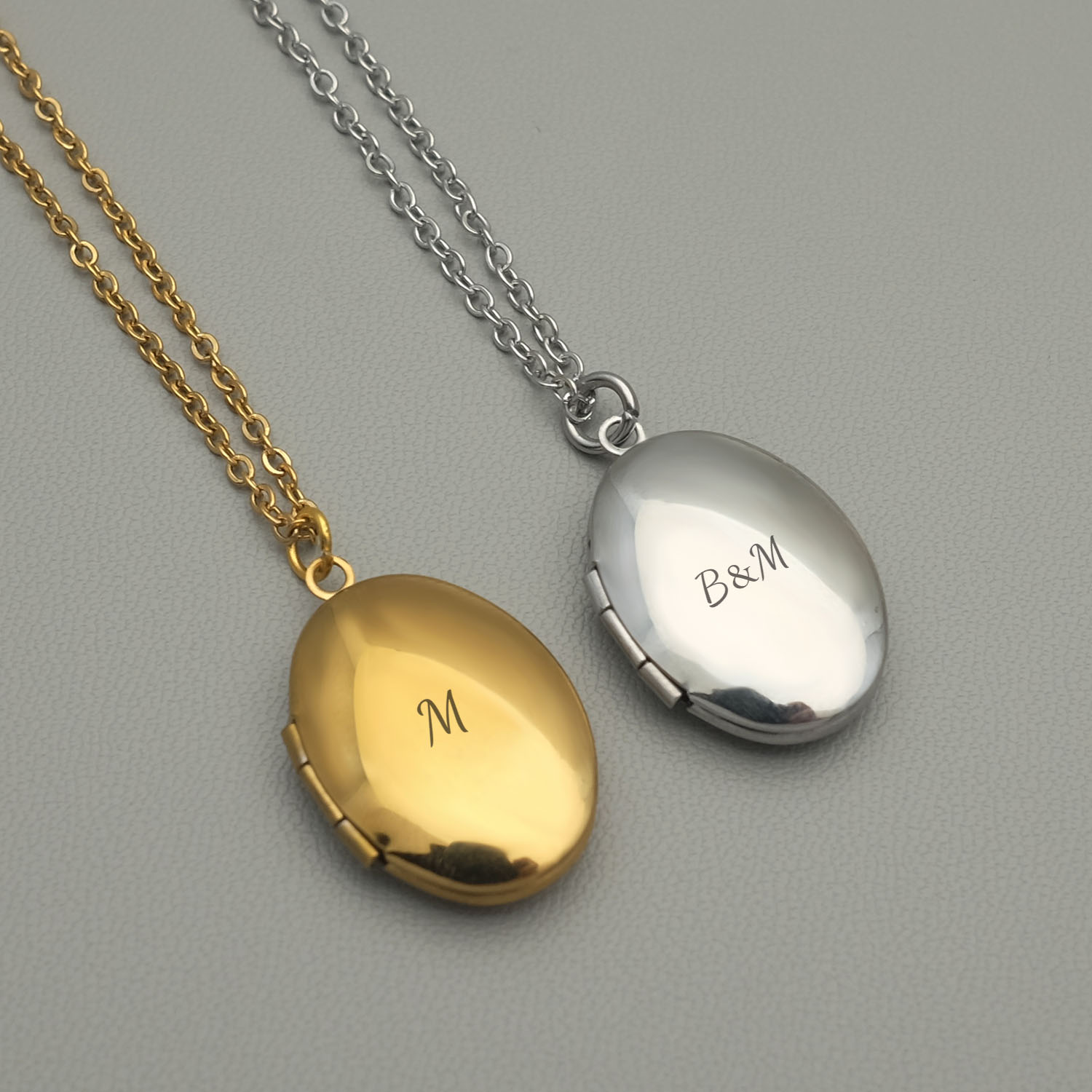 Personalized Locket Necklace C - Custom Name Necklace Stainless Steel 评论和价格