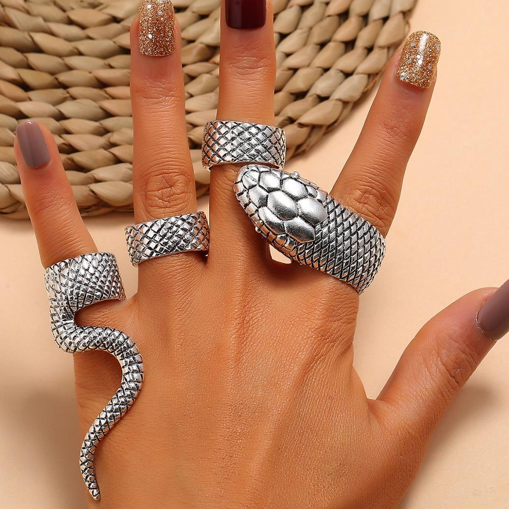 KMVEXO 4Pcs/Set Gothic Steampu - Vintage Punk Knuckle Rings Set 评论和价格