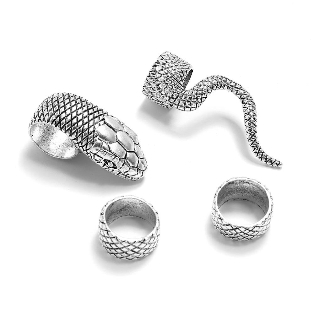 KMVEXO 4Pcs/Set Gothic Steampu - Vintage Punk Knuckle Rings Set 评论和价格