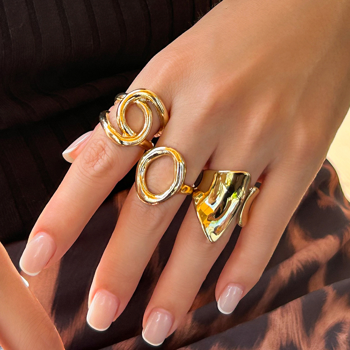 DIEZI 3pcs/set New Punk Fashio - Vintage Punk Knuckle Rings Set 评论和价格
