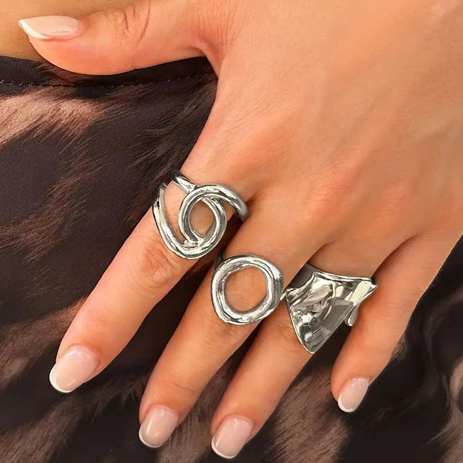 DIEZI 3pcs/set New Punk Fashio - Vintage Punk Knuckle Rings Set 评论和价格