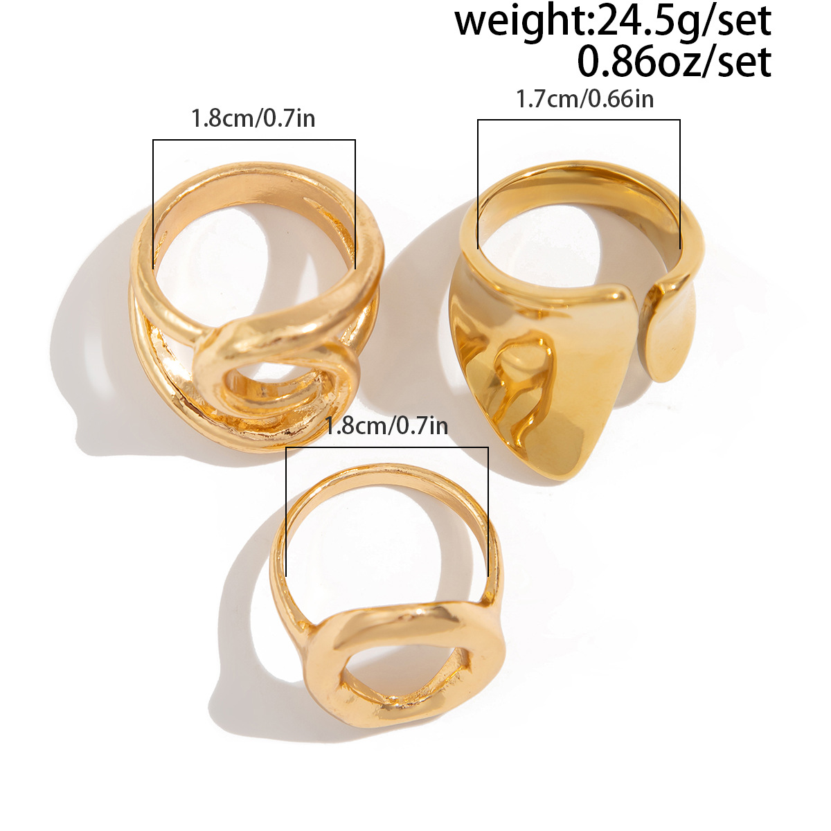 DIEZI 3pcs/set New Punk Fashio - Vintage Punk Knuckle Rings Set 评论和价格