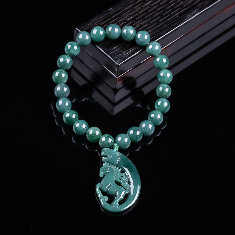 Natural Jadeite Blue Water Zod - Bracelets 评论和价格