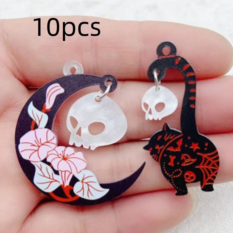 10pcs Halloween Acrylic Ghost  - Earrings 评论和价格