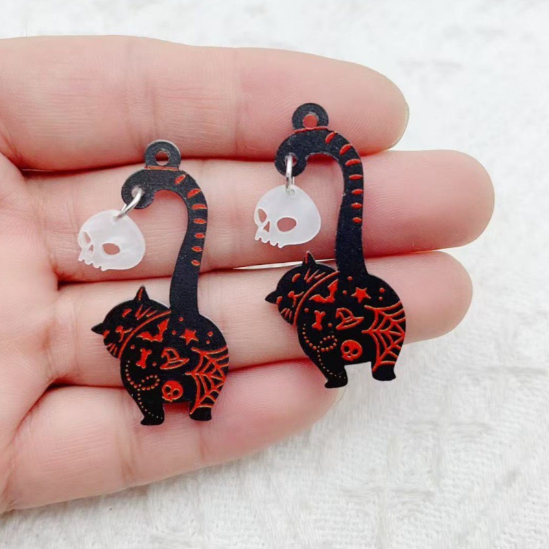 10pcs Halloween Acrylic Ghost  - Earrings 评论和价格
