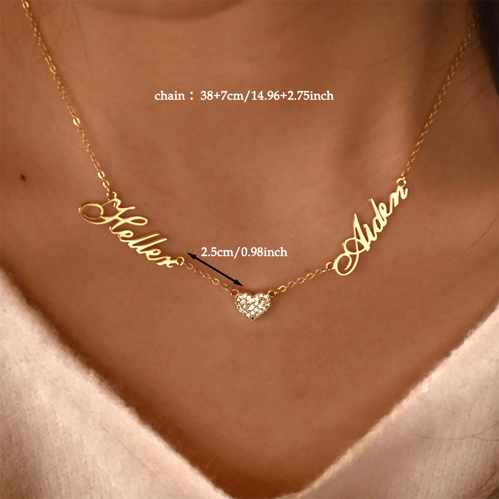 Custom Two Name Necklace For W - Custom Name Necklace Stainless Steel 评论和价格