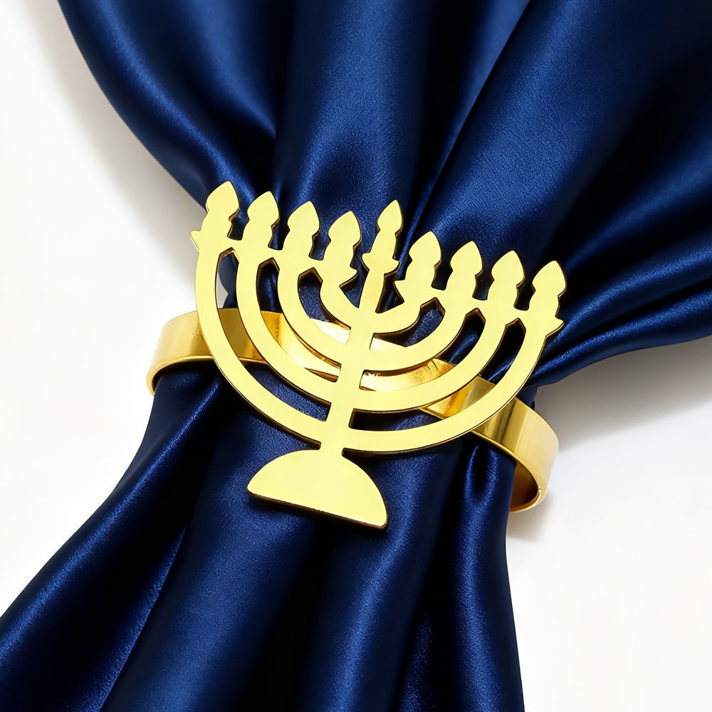 6Pcs Hanukkah Menorah Napkin R - Rings 评论和价格
