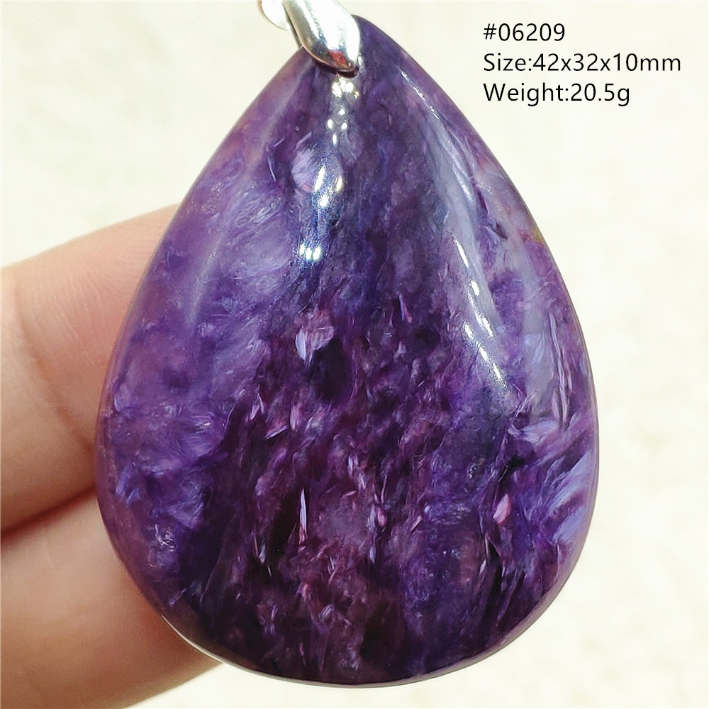 Natural Purple Charoite Water  - 925 Sterling Silver Chain Necklace Men 评论和价格