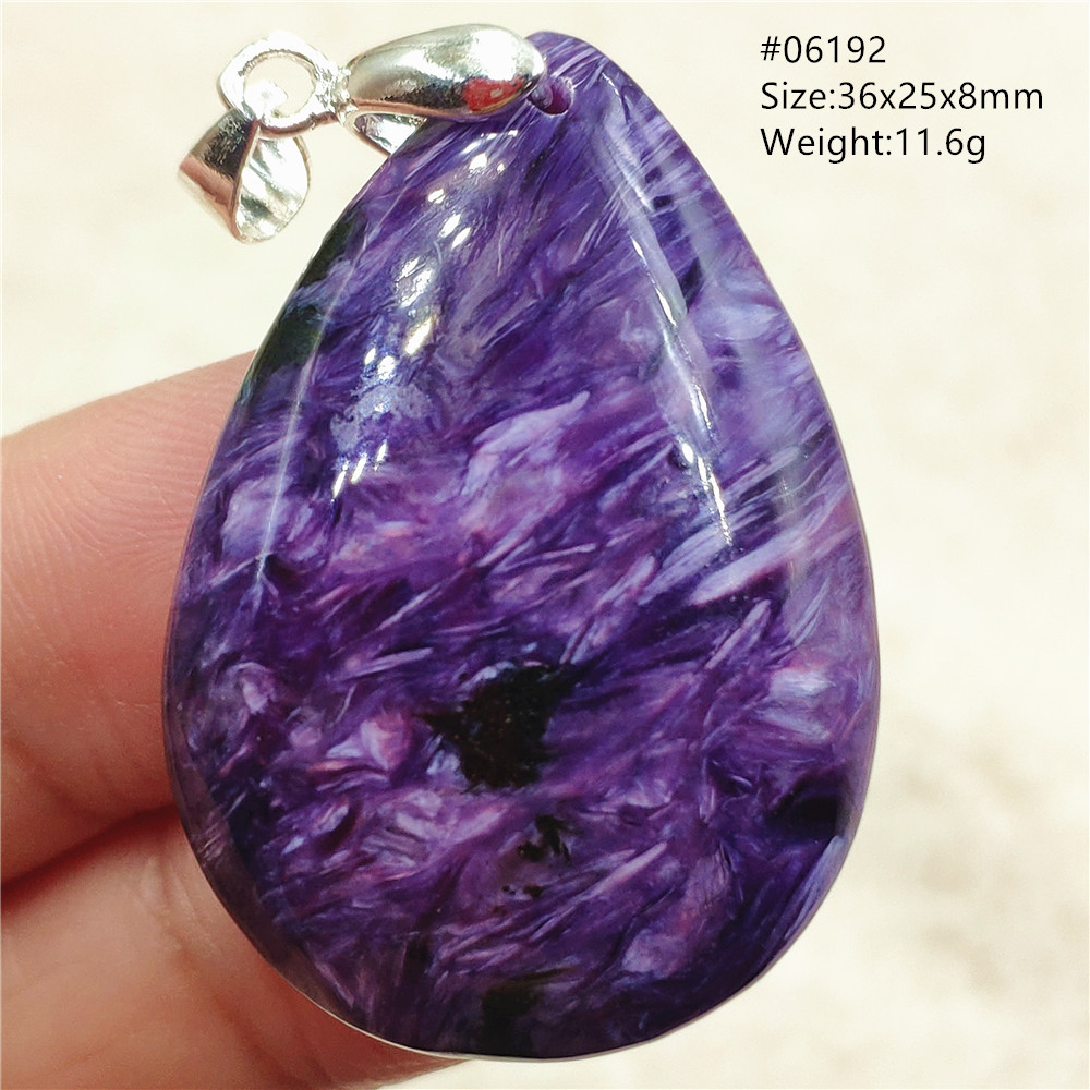 Natural Purple Charoite Water  - 925 Sterling Silver Chain Necklace Men 评论和价格