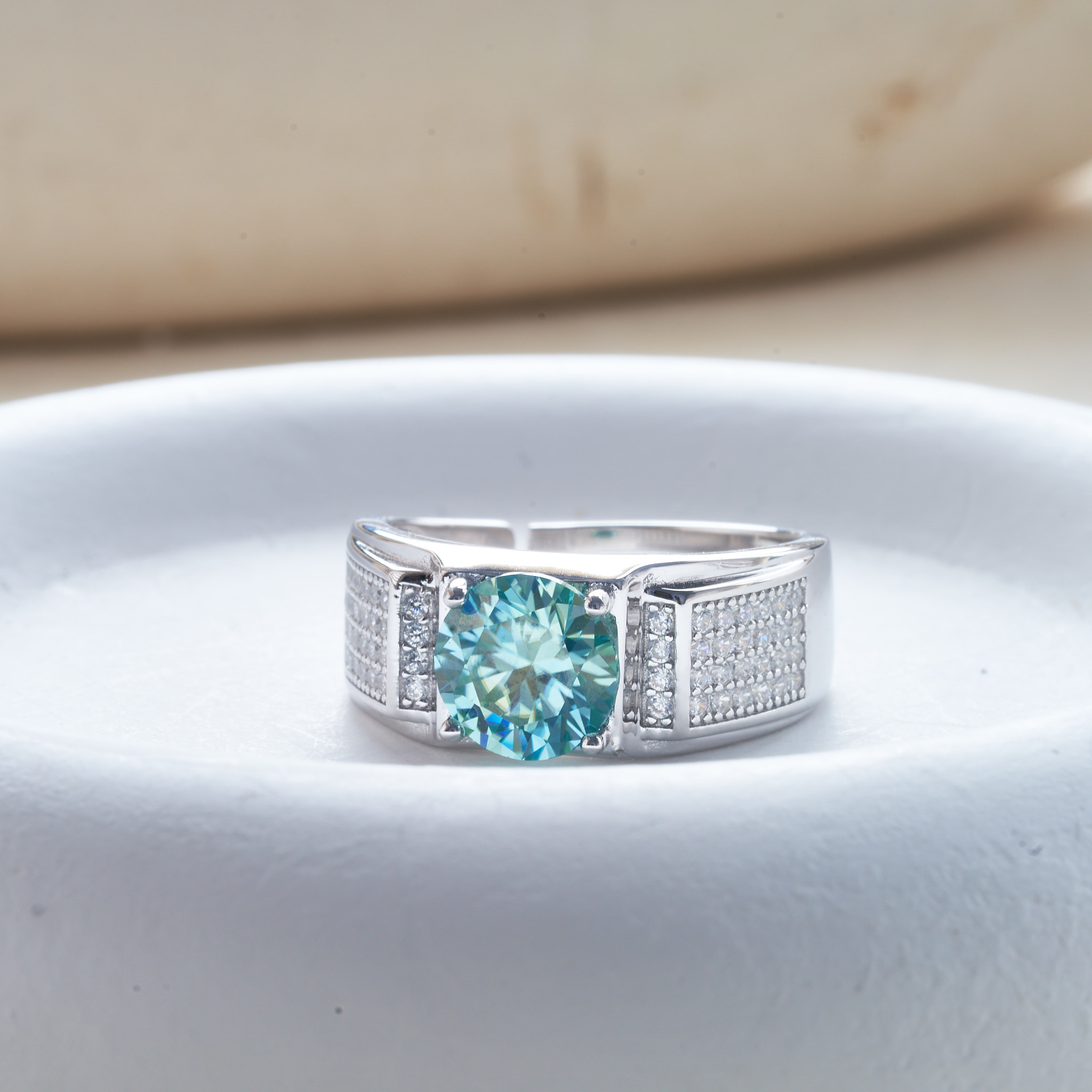 1 carat natural blue color moi - Moissanite Engagement Ring 1 Carat 评论和价格