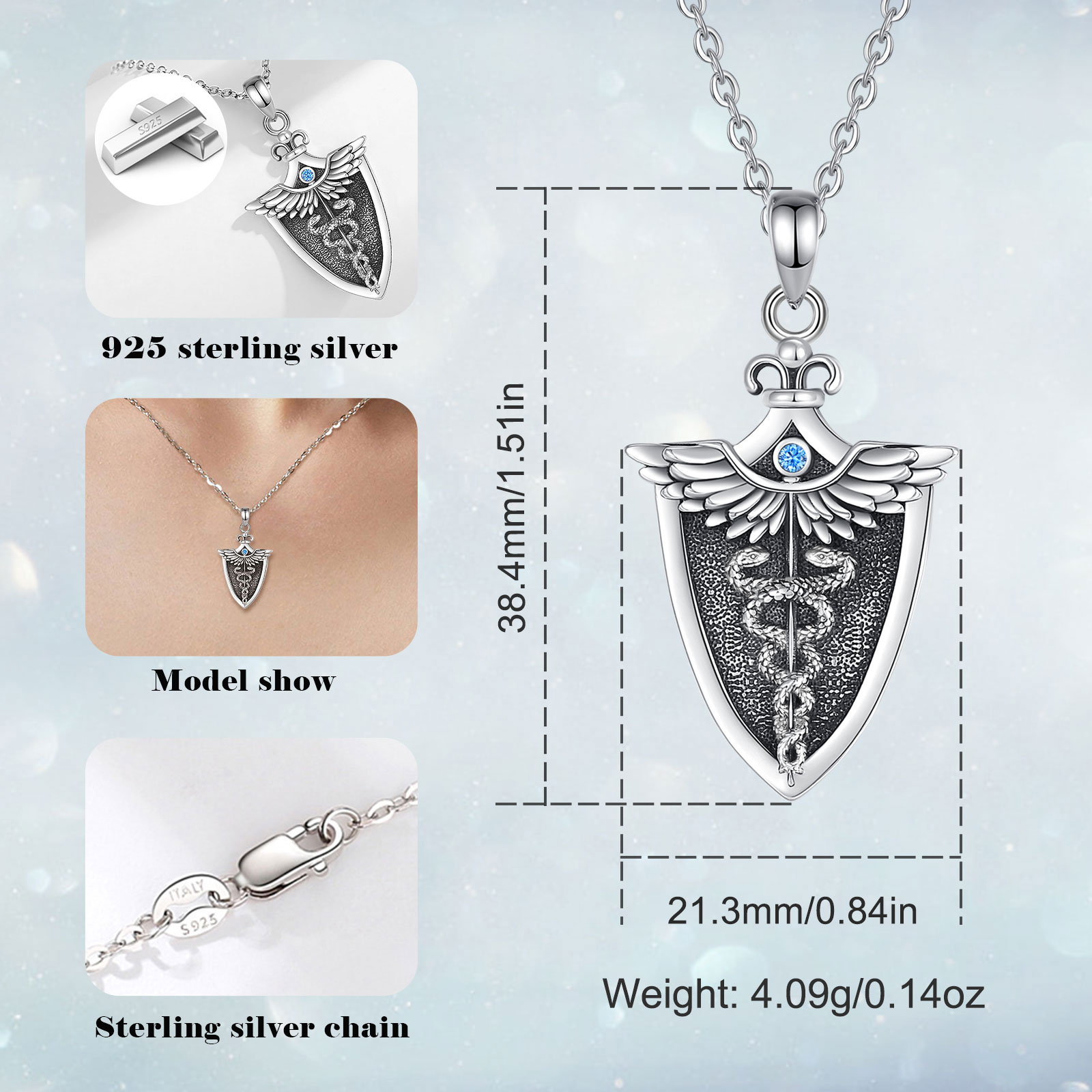 Eudora Original 925 Sterling S - 925 Sterling Silver Chain Necklace Men 评论和价格