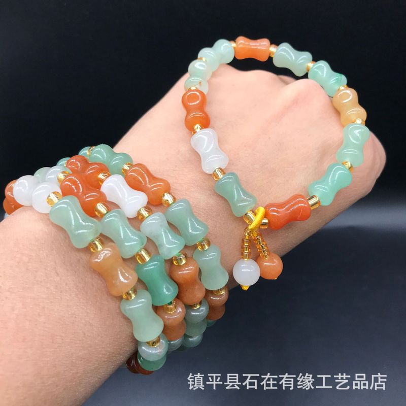 Natural Aventurine Bamboo , Go - Bracelets 评论和价格