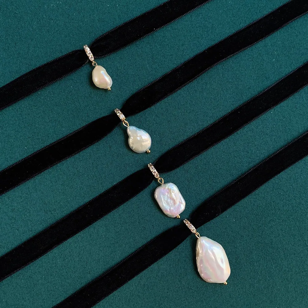 Black Velvet Ribbon Choker Irr - Pearl Choker Necklace Vintage 评论和价格