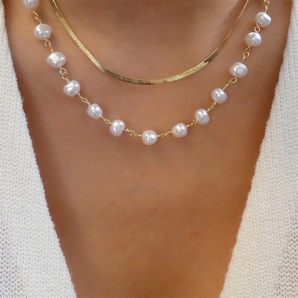 Trendy Gold-plate Geometric Be - Pearl Choker Necklace Vintage 评论和价格