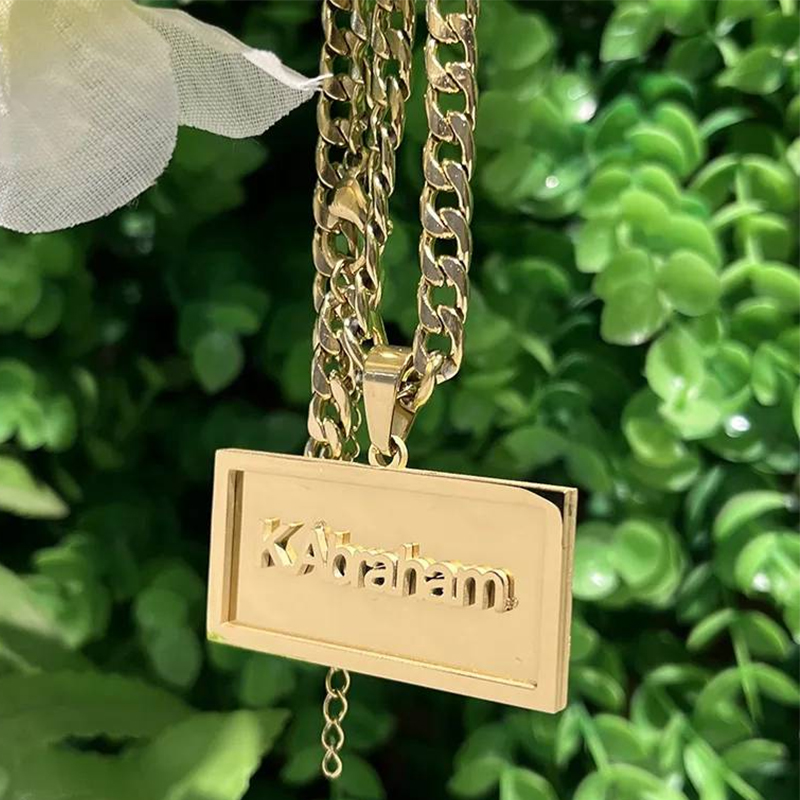 Custom Name Hip Hop Necklace f - Custom Name Necklace Stainless Steel 评论和价格