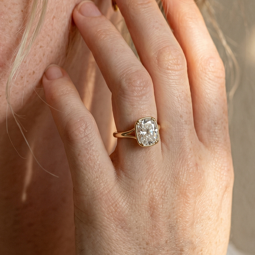S925 Sterling Silver 1 Carat S - Moissanite Engagement Ring 1 Carat 评论和价格