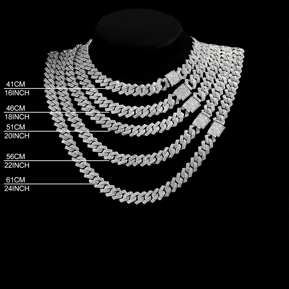 14mm Iced Out  Prong Cuban Lin - Cuban Link Chain 12Mm 评论和价格