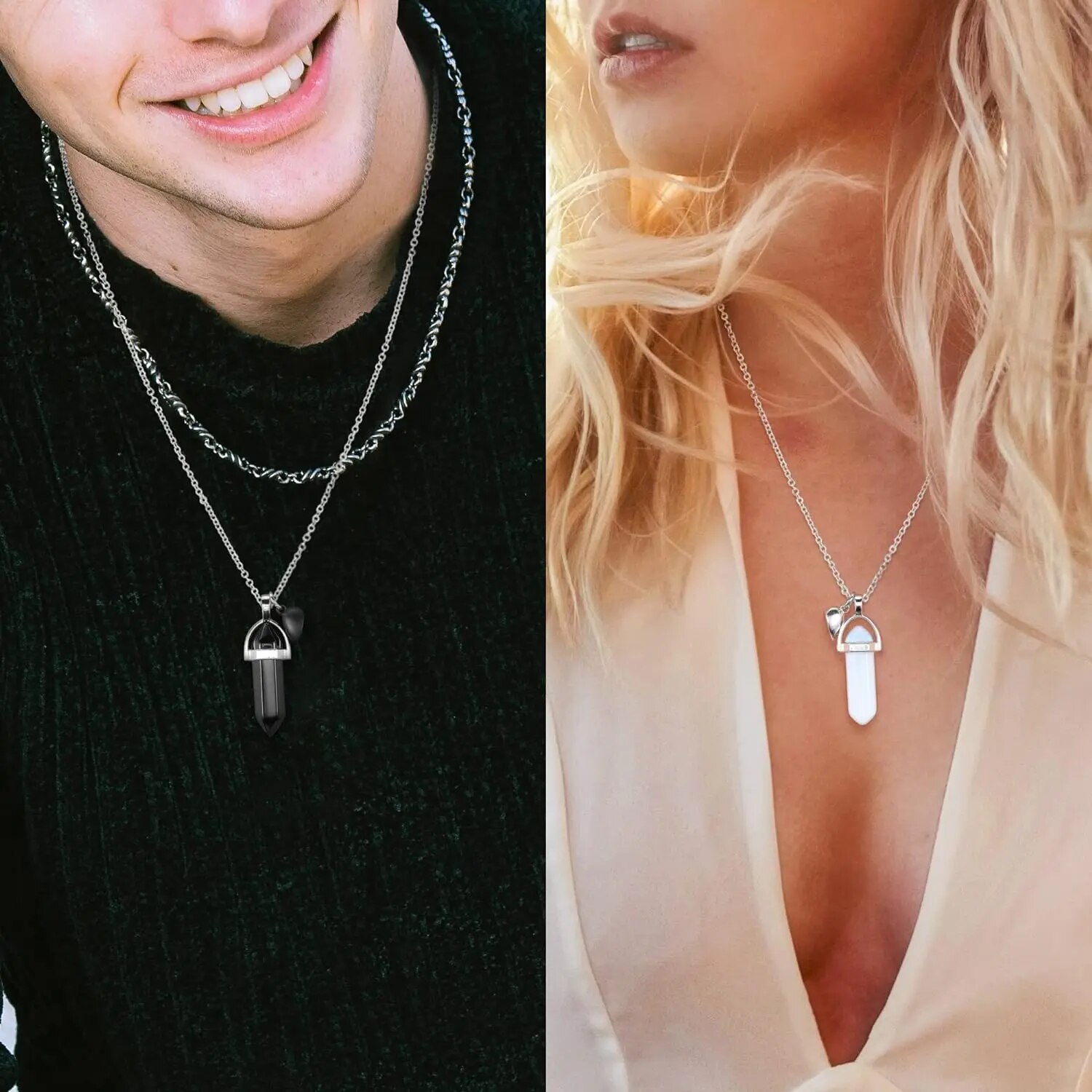 Crystal Friendship Matching Co - Magnetic Couple Matching Necklaces 评论和价格
