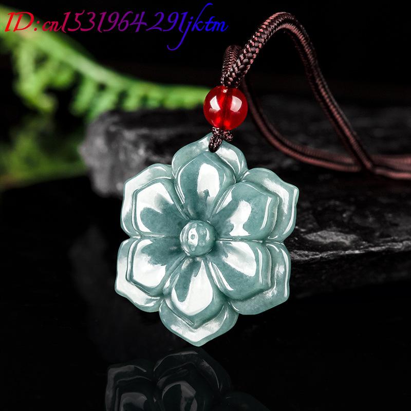 Burmese Jadeite Flower Pendant - Necklaces 评论和价格