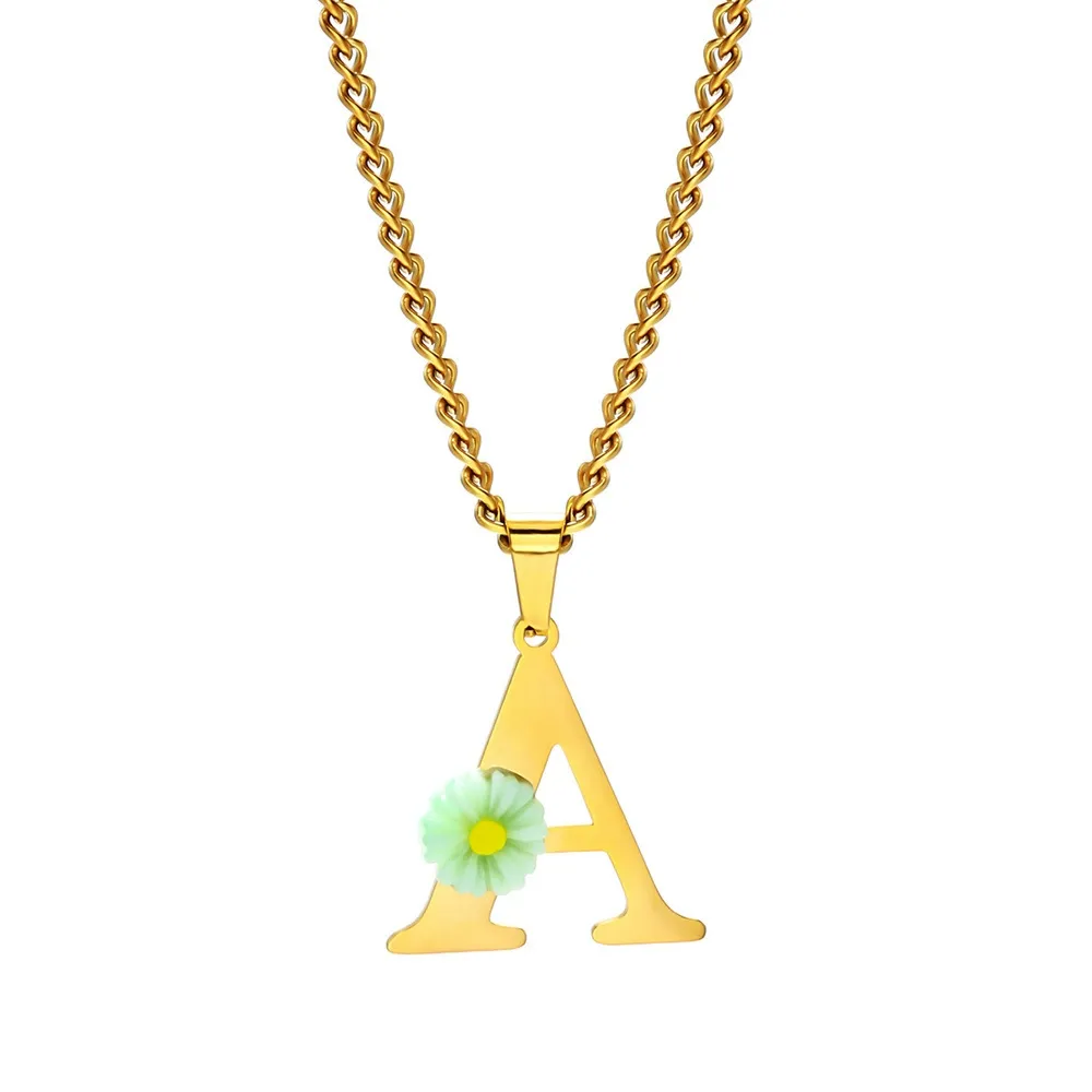 Personalized Daisy Initial Let - Initial Letter Necklace 18K Gold 评论和价格