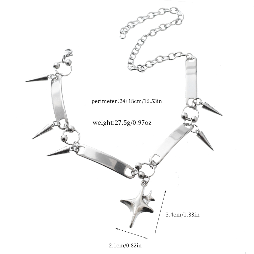 Y2k Star Riveted Choker Goth D - Goth Punk Spike Choker 评论和价格