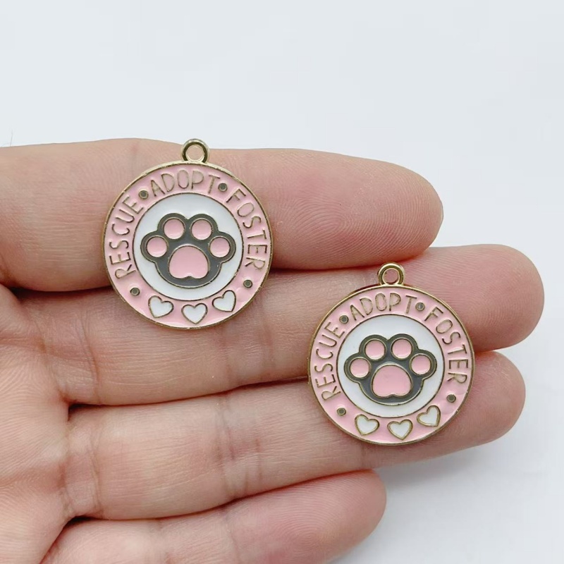 10Pcs Cartoon Cat Paw Heart Sh - Earrings 评论和价格