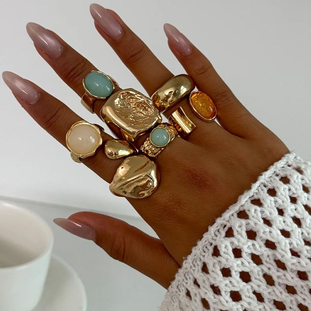 DIEZI 7pcs/set Vintage Multico - Vintage Punk Knuckle Rings Set 评论和价格