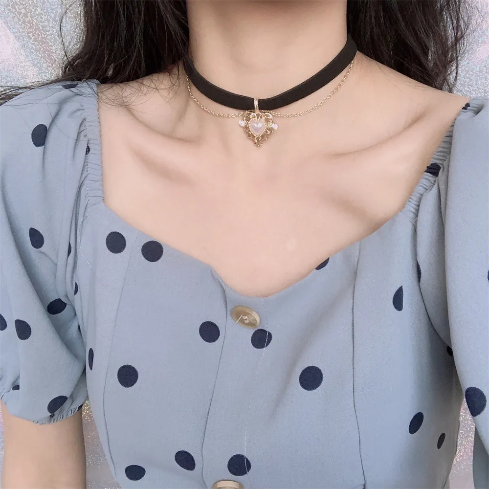 Vintage Velvet Chain Choker Ne - Pearl Choker Necklace Vintage 评论和价格