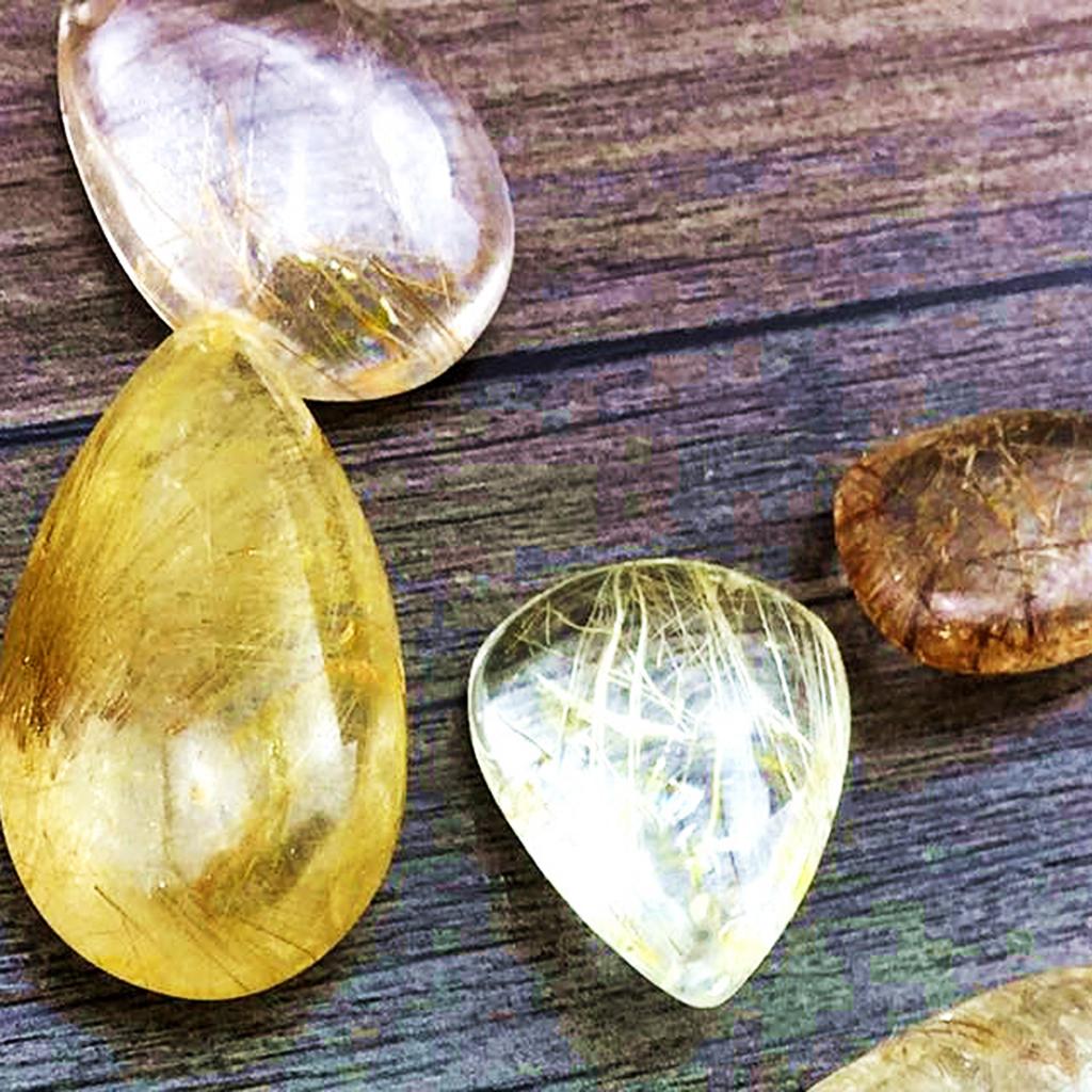 Gold Rutilated Quartz Crystal  - Crystal Pendant Necklace Natural Stone 评论和价格