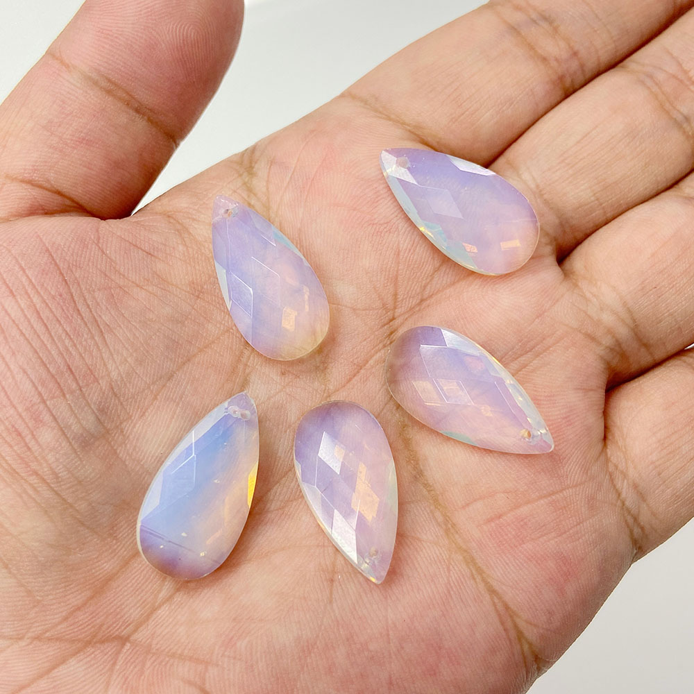 2pcs 13*25mm Long Water Drop S - Crystal Pendant Necklace Natural Stone 评论和价格