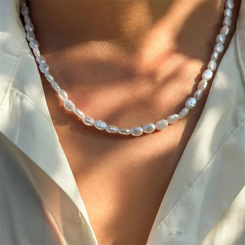 Fashion Simple Imitation Pearl - Pearl Choker Necklace Vintage 评论和价格