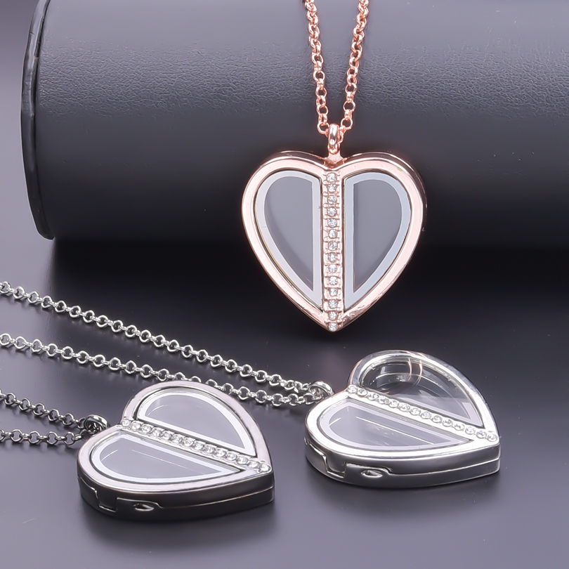Magnet Heart Locket Necklace F - Heart Locket Necklace Photo 评论和价格