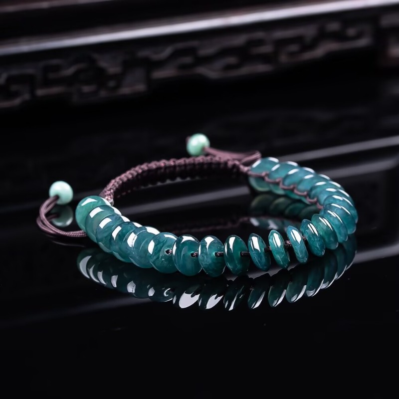 Natural Real Emerald Blue Wate - Bracelets 评论和价格