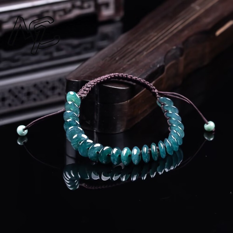 Natural Real Emerald Blue Wate - Bracelets 评论和价格