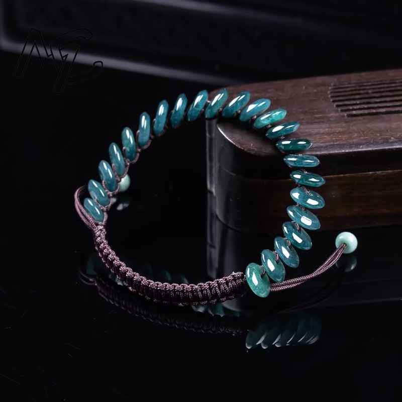 Natural Real Emerald Blue Wate - Bracelets 评论和价格