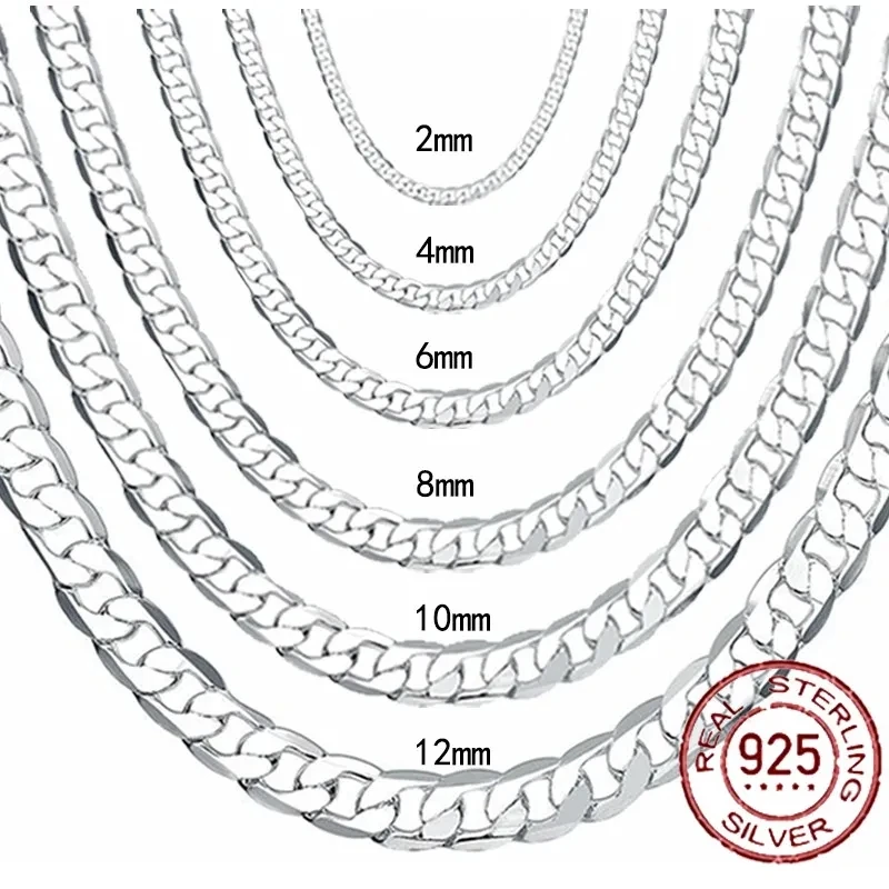 Men's 925 Sterling Silver Neck - Cuban Link Chain 12Mm 评论和价格