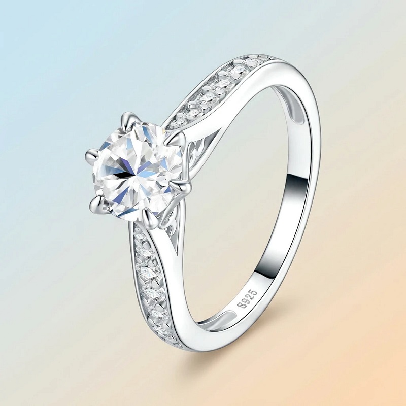 Apaison Luxury D Color 1 Carat - Moissanite Engagement Ring 1 Carat 评论和价格