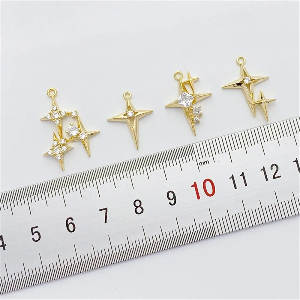 14K Gold-plated Micro-inlaid Z - Cross Pendant Necklace Gold 评论和价格