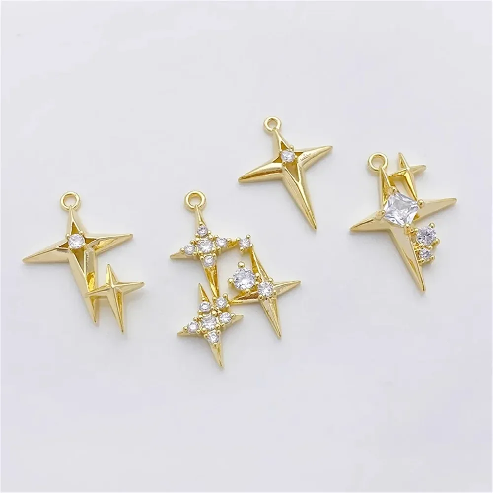 14K Gold-plated Micro-inlaid Z - Cross Pendant Necklace Gold 评论和价格