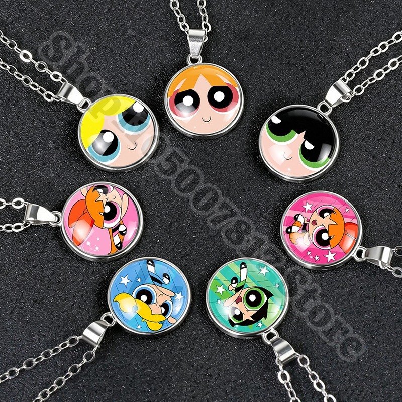 Kawaii The Powerpuffs Girls Cu - Anime Pendant Necklace 评论和价格