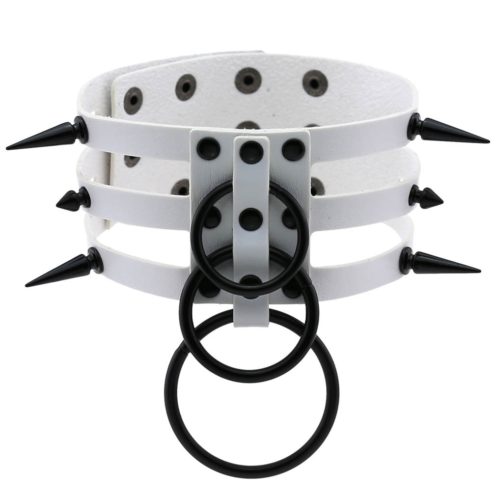 Fashion Women Men Black Rivet  - Goth Punk Spike Choker 评论和价格