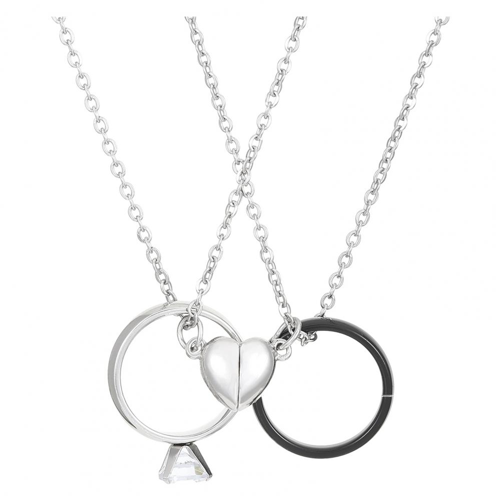 Ring Pendant Necklace Love Mag - Magnetic Couple Matching Necklaces 评论和价格