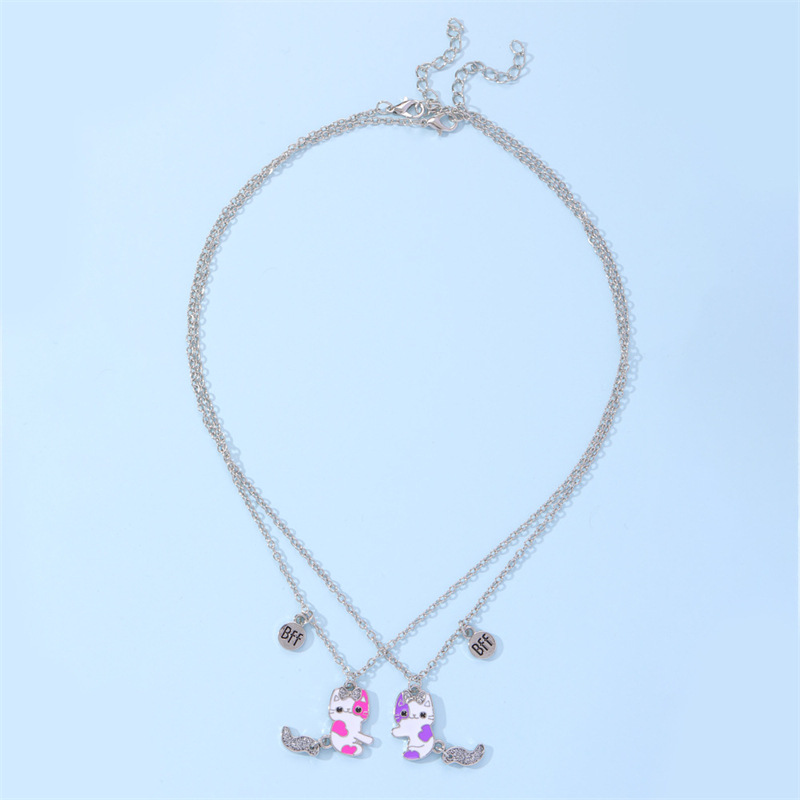 2Pcs Best Friend Pendant Gifts - Magnetic Couple Matching Necklaces 评论和价格