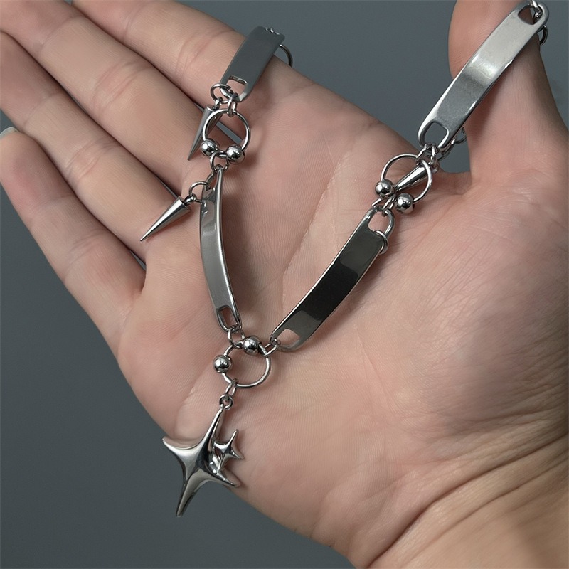 Hiphop Stainless Steel Punk St - Goth Punk Spike Choker 评论和价格