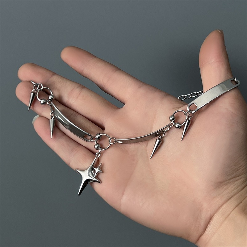 Hiphop Stainless Steel Punk St - Goth Punk Spike Choker 评论和价格