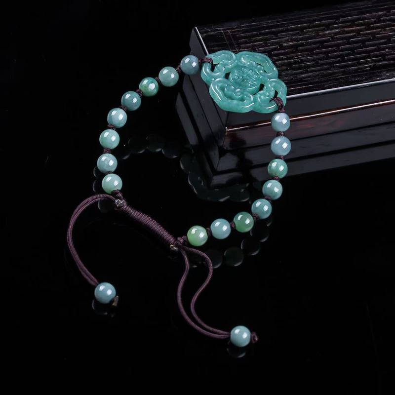 Natural Jadeite A-grade Bracel - Bracelets 评论和价格