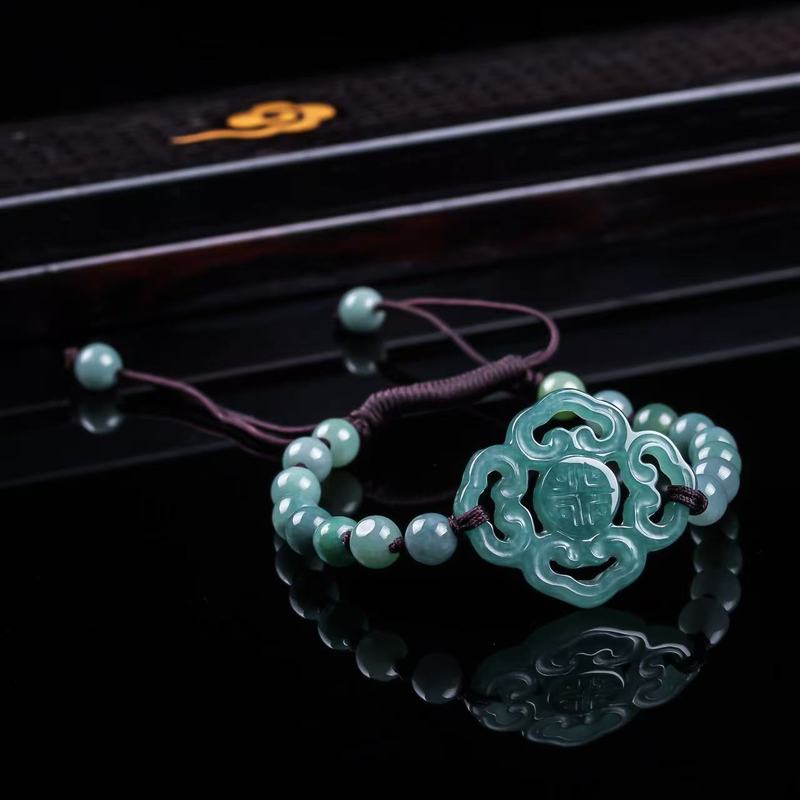 Natural Jadeite A-grade Bracel - Bracelets 评论和价格
